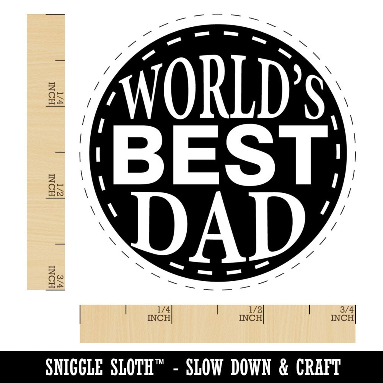 World's Best Dad Globe Father's Day Rubber Stamp for Stamping Crafting Planners